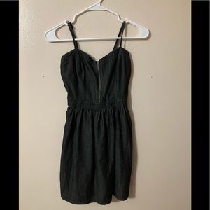 Vans spaghetti strap black grey jean dress dress.